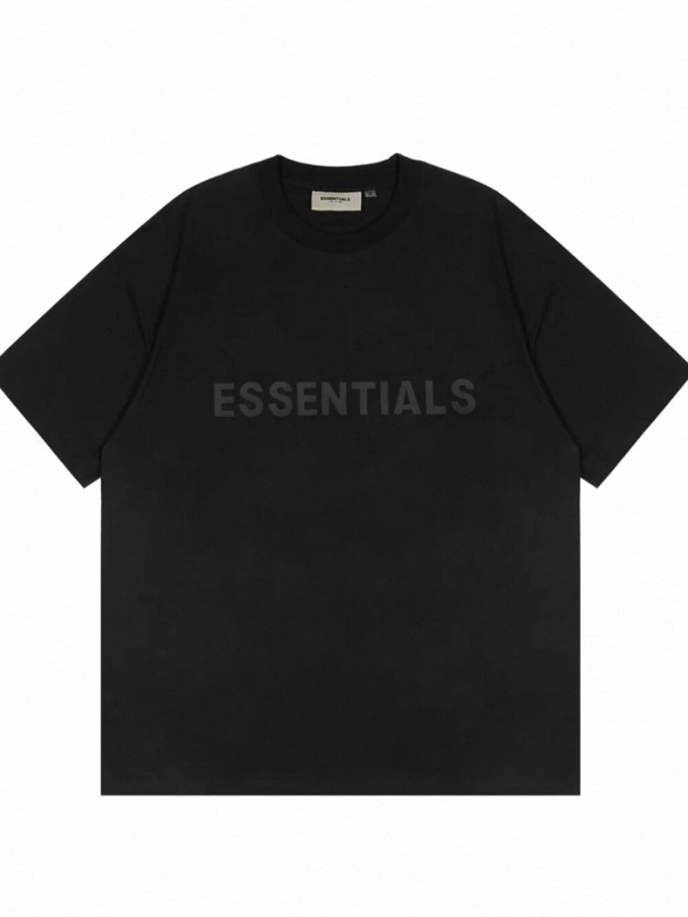 Fear of God Essentials Men’s/Unisex Oversized Logo T‑Shirt - Black on Black